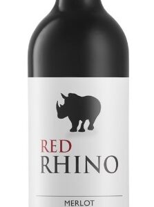 A Red Rhino Merlot bottle