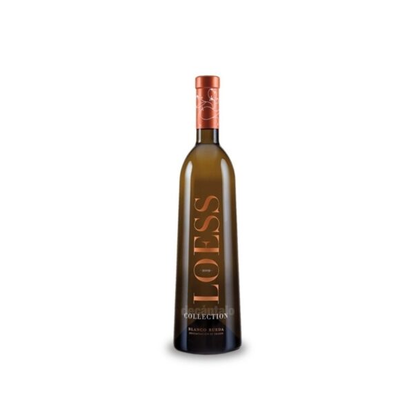 A bottle of wine with the word " loess " on it.